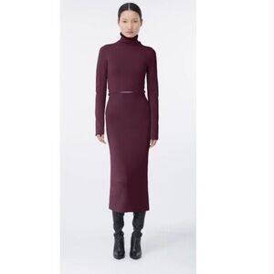 New! GAUGE81‎ Suno Long Sleeve Cut Out Midi Dress Merlot Sz 36 US Small $495